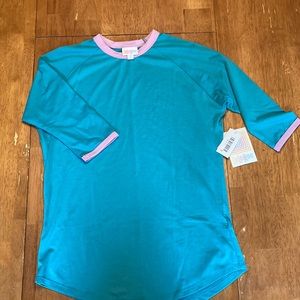 Lularoe Sloan size 14 teal with lavender trim brand new with tags